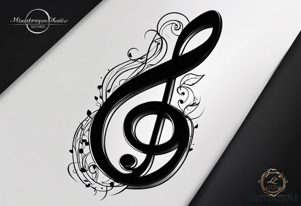 Simple minimalist tattoo in the style of single needle art depicting musical notes in the letters “l” and “r” tattoo idea
