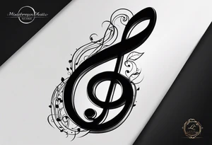 Simple minimalist tattoo in the style of single needle art depicting musical notes in the letters “l” and “r” tattoo idea