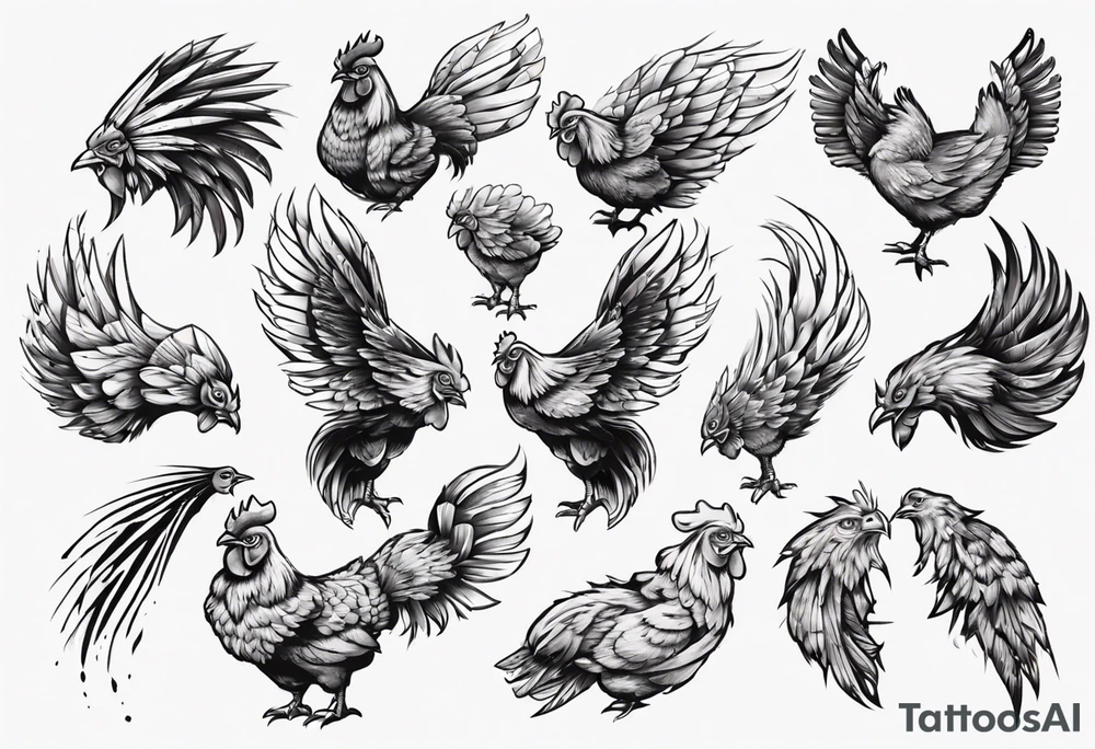 chicken wing tattoo idea
