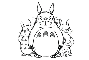 totoro and his friends tattoo idea