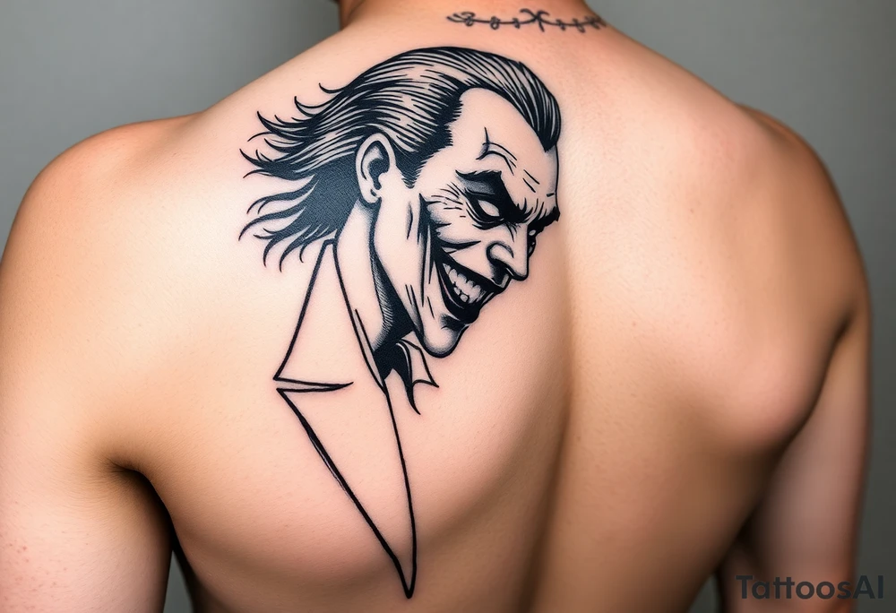 Dc comics villain the joker left back side of forearm tattoo idea