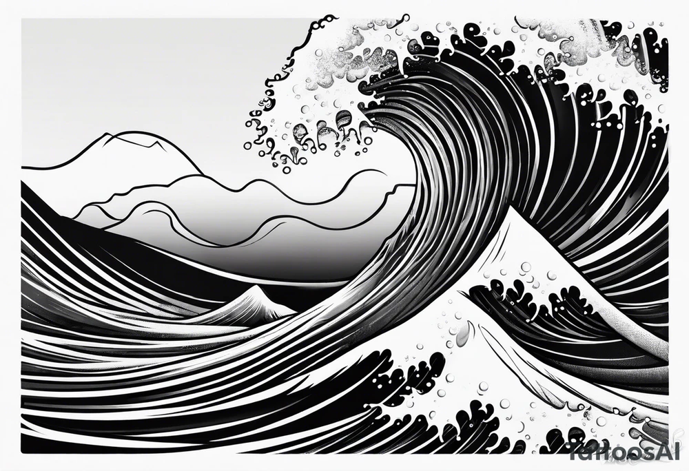 Single ocean wave tattoo idea
