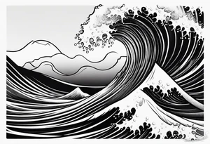 Single ocean wave tattoo idea