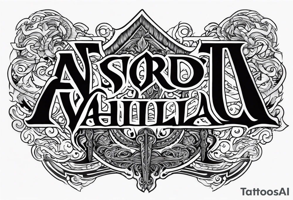 sword Valhalla anger tattoo idea