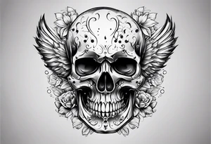 skull with 3 bullet holes tattoo idea