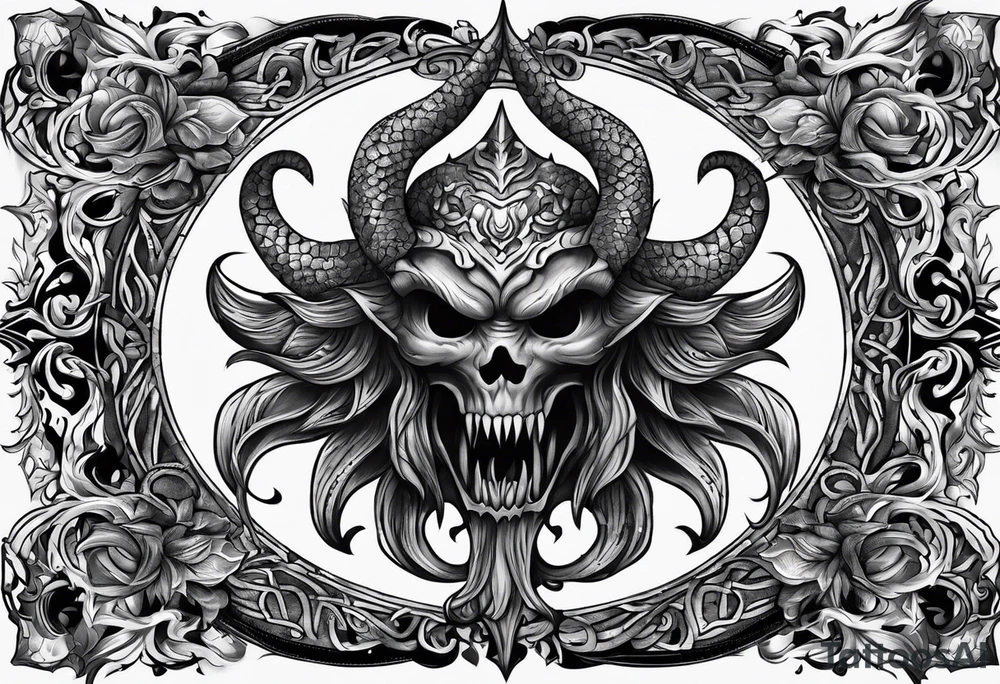 Creature from hell tattoo idea
