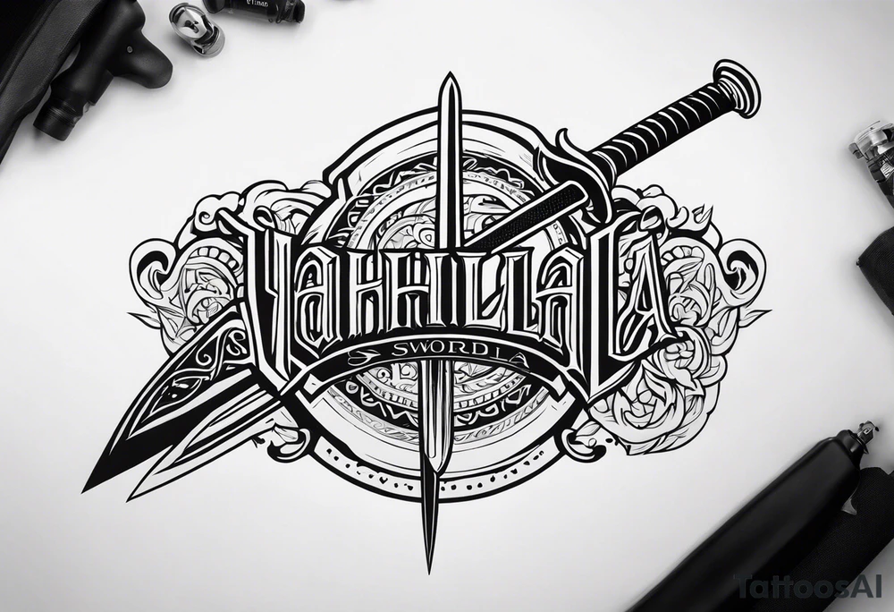 Valhalla sword tattoo idea