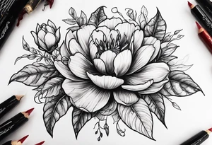 scorpion blood flowers tattoo idea
