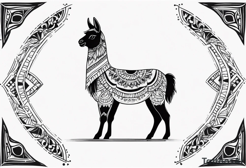 Stylized Llama tattoo idea