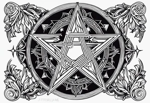 Pentagram Lilith symbol moon tattoo idea