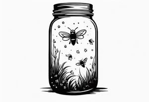 Mason jar with fireflies tattoo idea