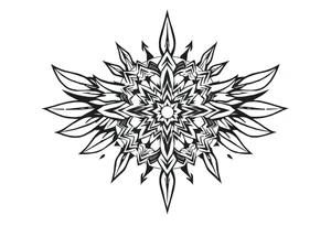 spiritual bold line feather indian mandala shaman tattoo idea