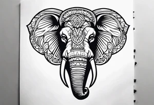 strong mammoth head centerpiece tattoo idea