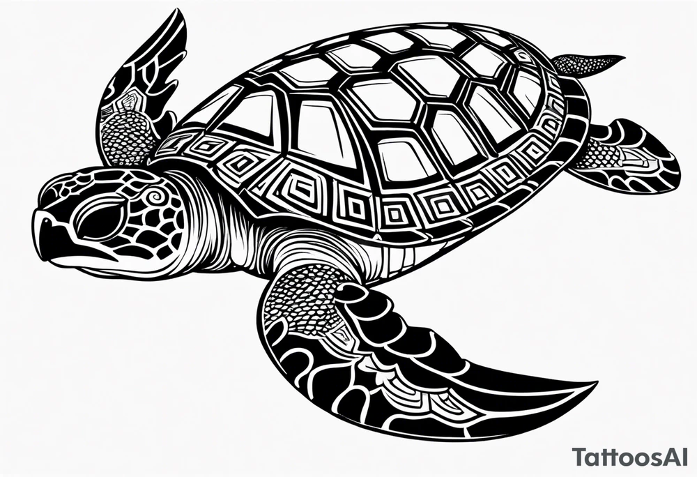 small tribal sea turtle
 tattoo tattoo idea
