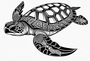 small tribal sea turtle
 tattoo tattoo idea