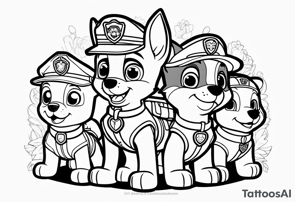 stitch paw patrol tattoo idea