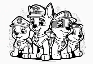 stitch paw patrol tattoo idea