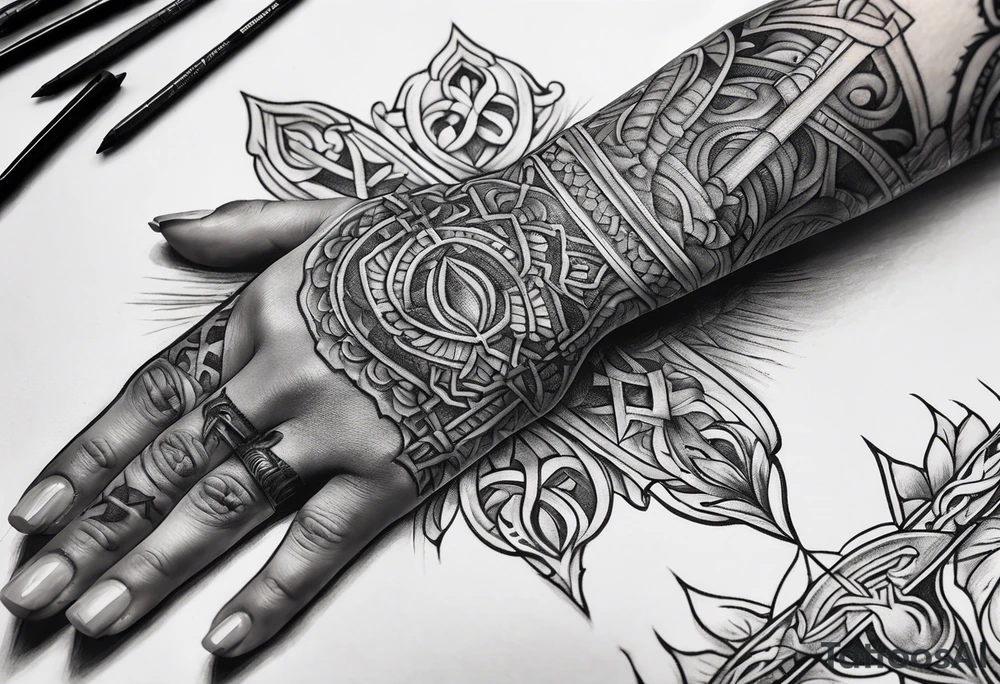 Hand nailed to cross tattoo idea