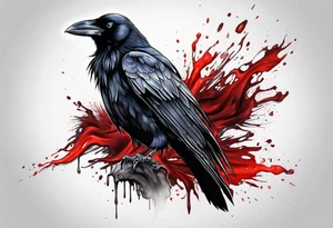 crow bleeding from eyes tattoo idea