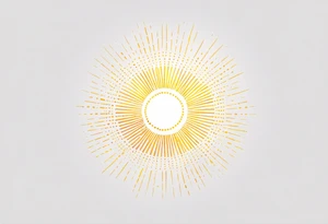 simple sunshine shape made of dots, looks like sun's rays are radiating from centre tattoo idea