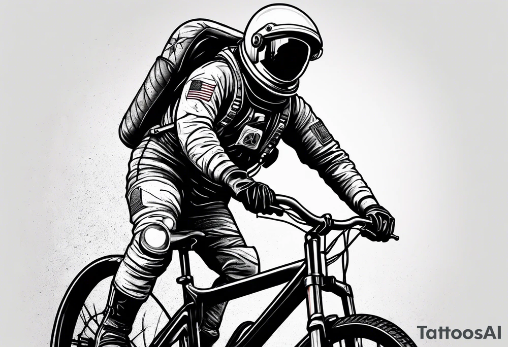 astronaut riding a bicycle tattoo idea