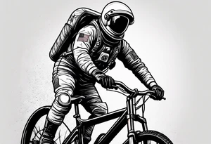 astronaut riding a bicycle tattoo idea