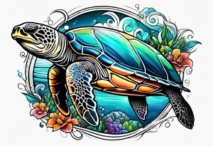 Add a turtle a manatee and a dolphin tattoo idea