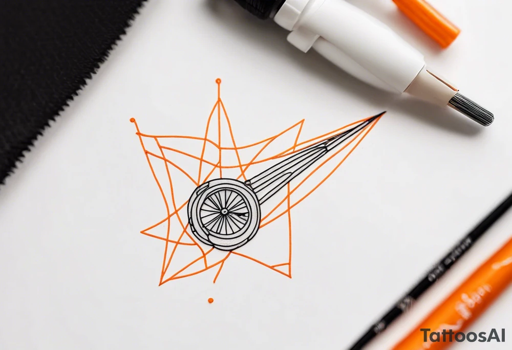 small tattoo. sewing needle and orange thread tattoo idea