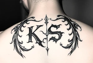 Hongo con las letras "KS" tattoo idea