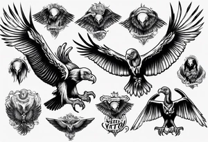 classic tattoo style vulture tattoo idea
