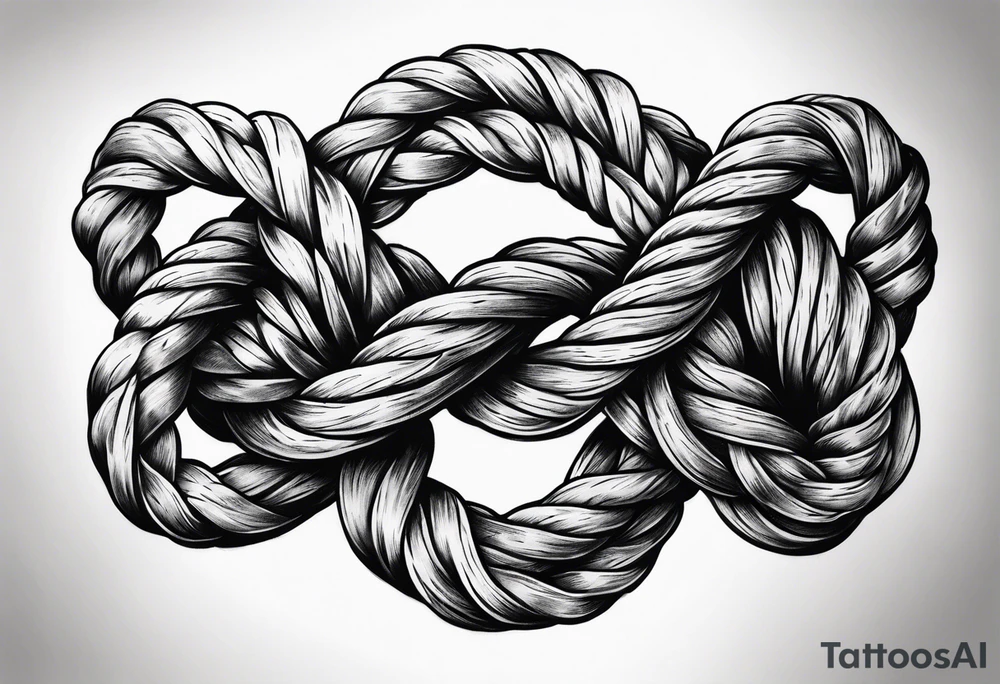 Rope knots twisting tattoo idea