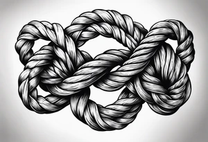 Rope knots twisting tattoo idea