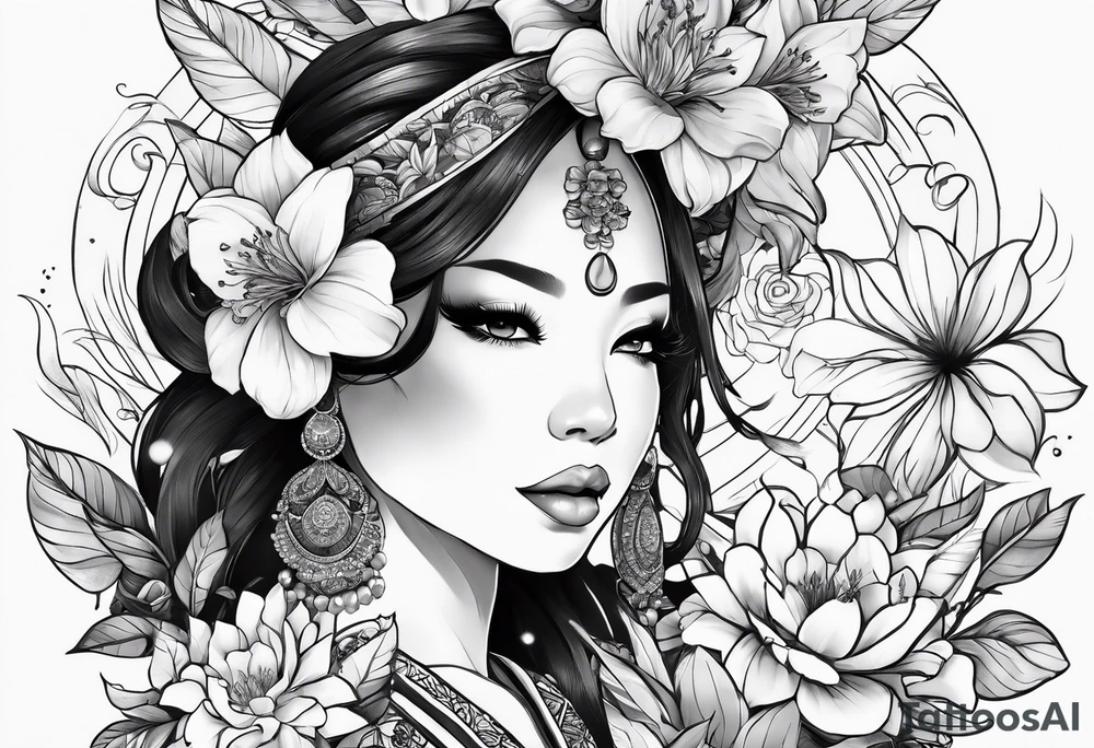 Nylah mariè 22/06/24 with flowers tattoo idea