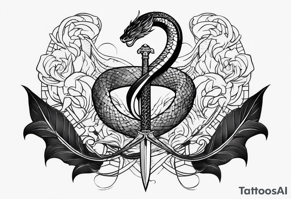 back tattoo, snake, sword, skinny, spine tattoo tattoo idea