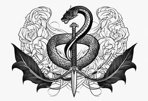 back tattoo, snake, sword, skinny, spine tattoo tattoo idea