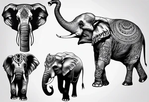 indian realistisc elephant tattoo idea