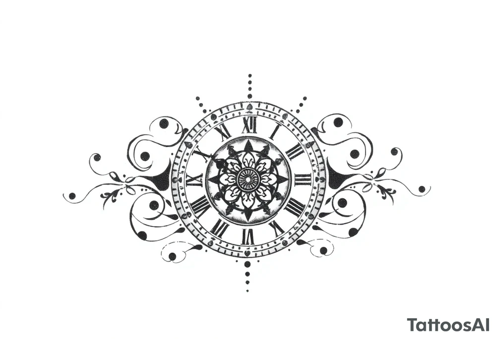 vintage roman numerals within ornate clockwork mechanism tattoo idea