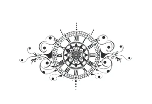 vintage roman numerals within ornate clockwork mechanism tattoo idea
