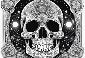Universe with a skeleton tattoo idea