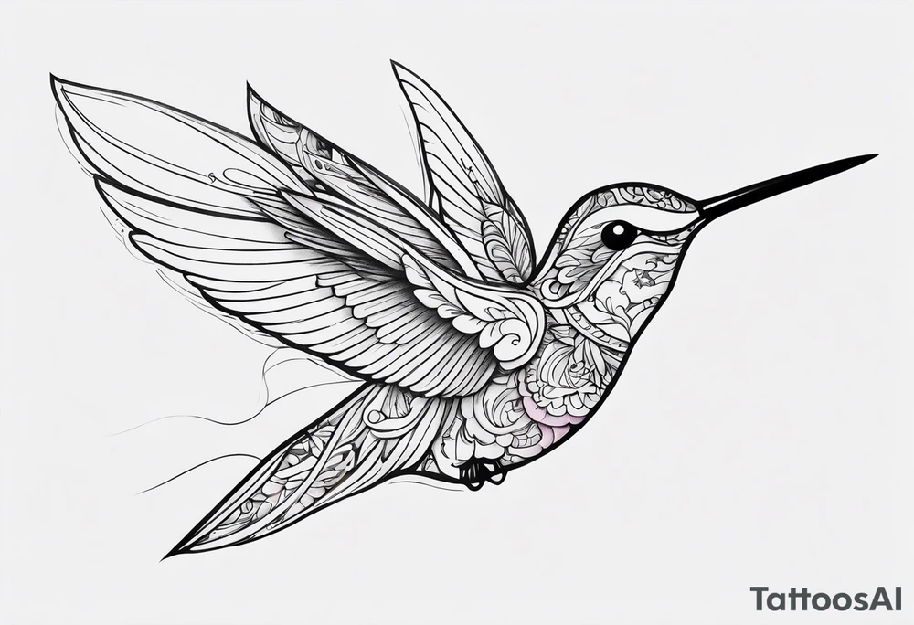 Hummingbird sleeve tattoo idea
