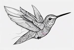 Hummingbird sleeve tattoo idea