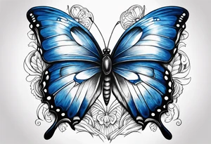 Blue butterfly tattoo idea