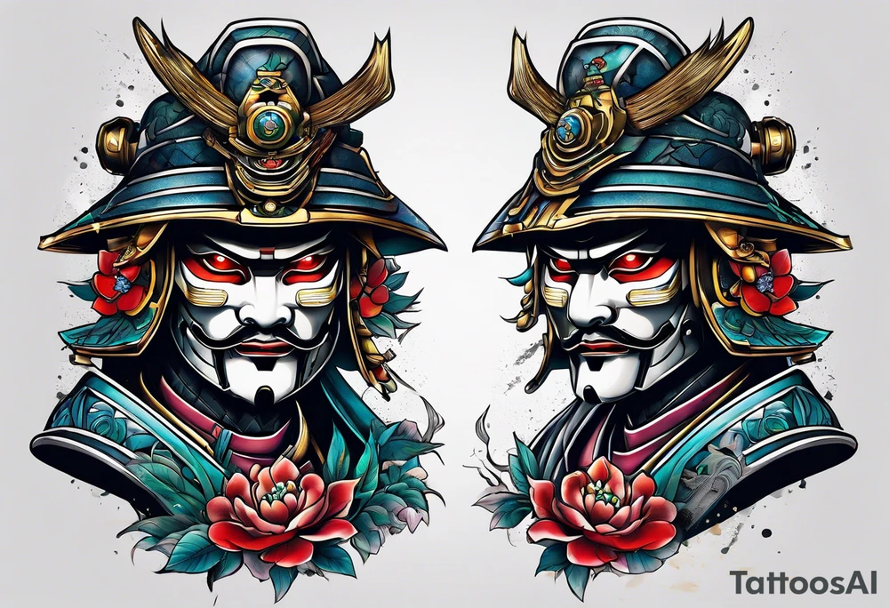 Robot samurai tattoo idea
