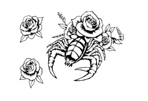 Scorpion with roses tattoo idea