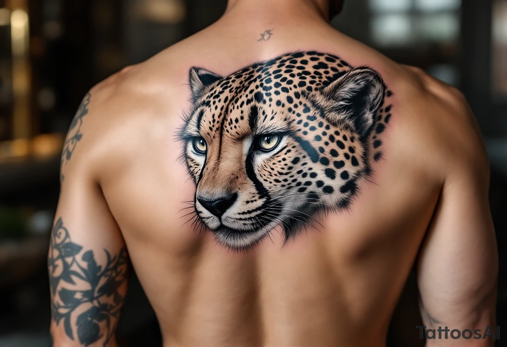 realistic cheetah tattoo idea