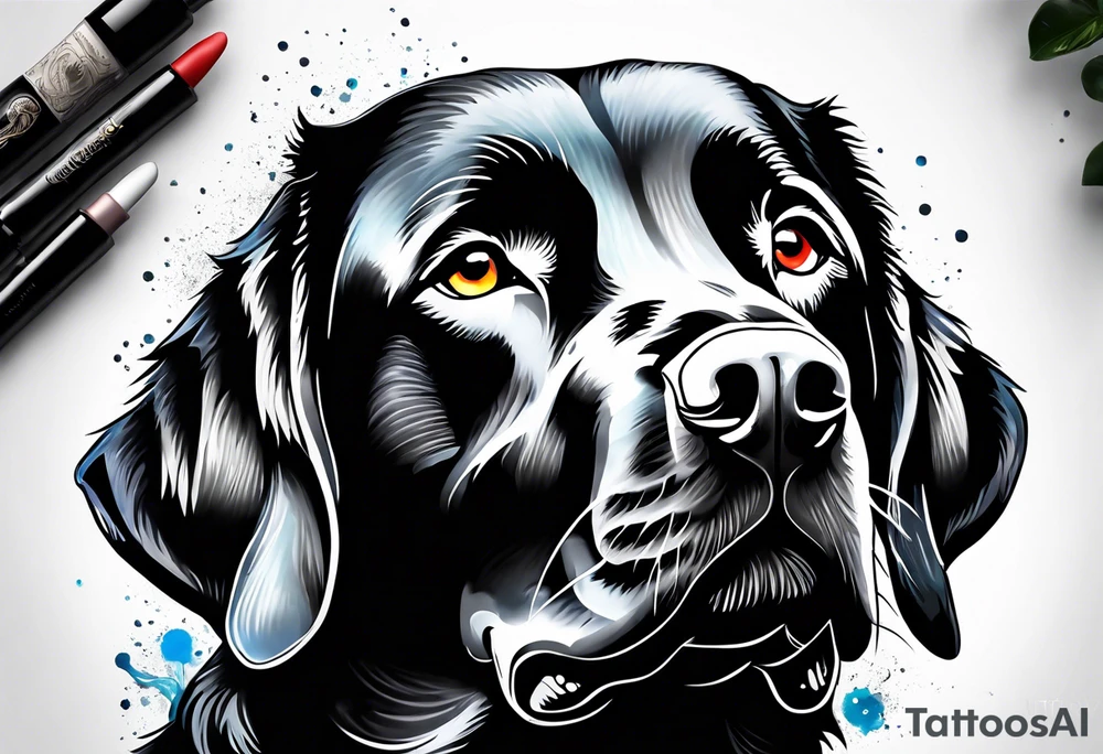 Black Labrador tattoo idea
