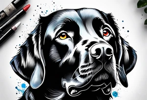 Black Labrador tattoo idea