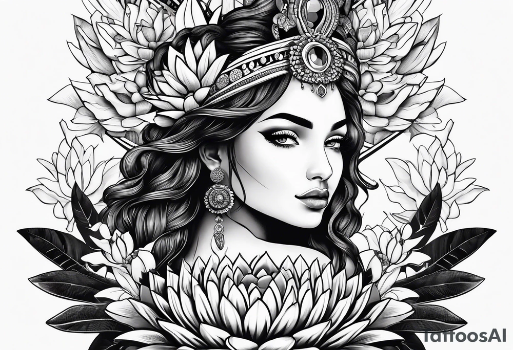 uma loba com cactos tattoo idea