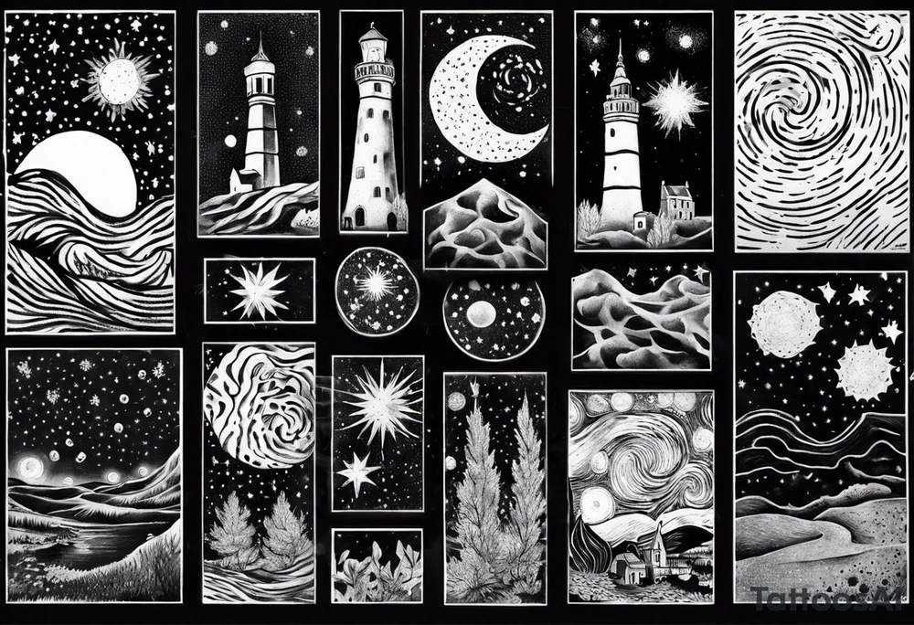 starry nights van gogh tattoo idea