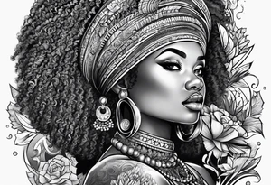 Afro art tattoo idea